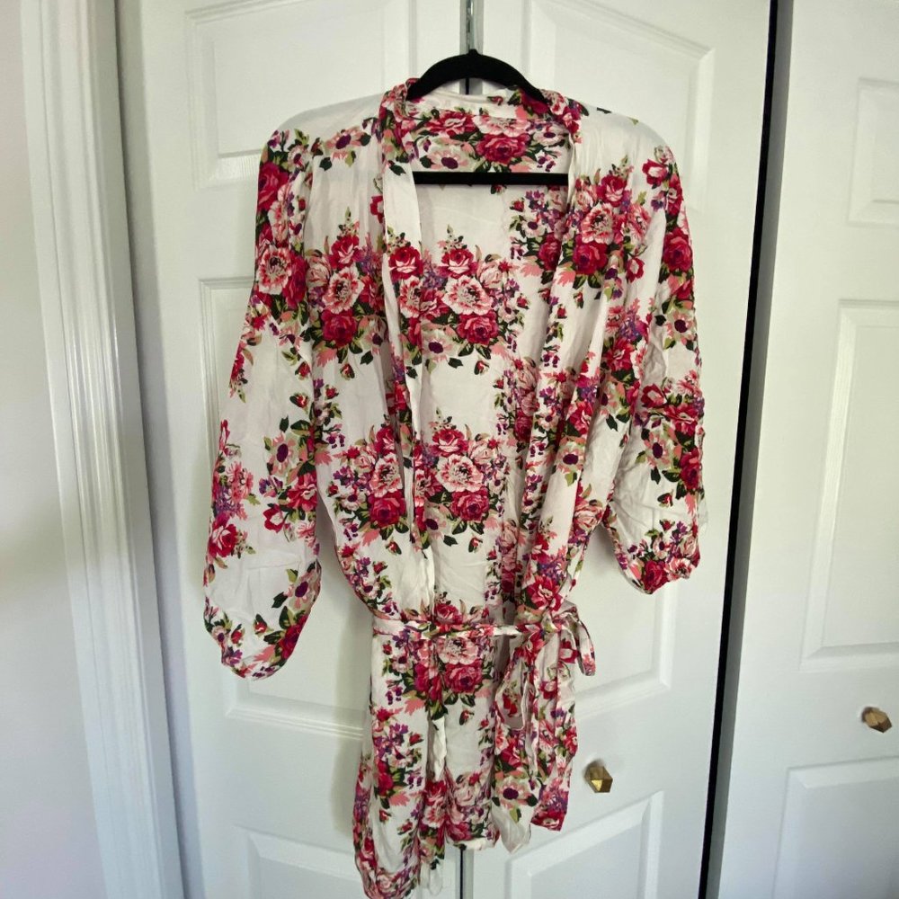 White Floral Robe BRIDAL
